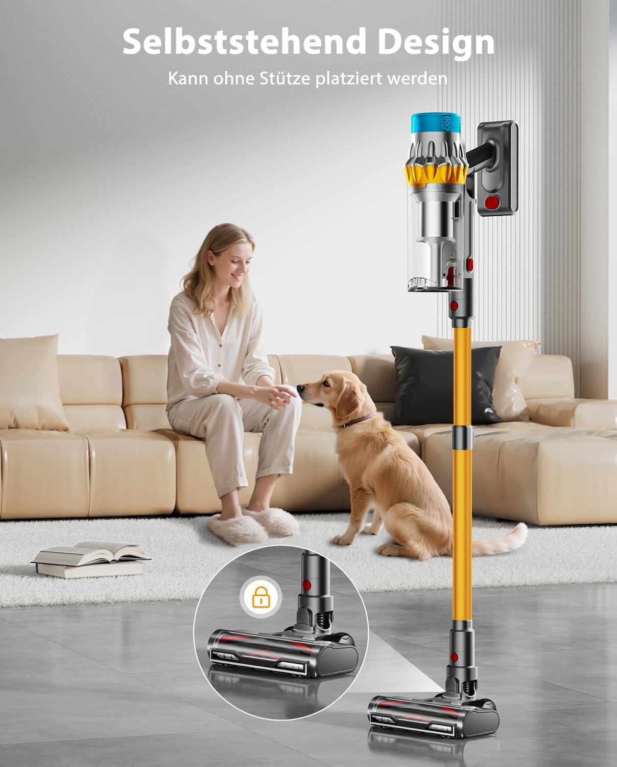 Akku Staubsauger, 50kPa/650W/70Min Staubsauger Kabellos,mit OLED-Display und 1,8-Liter-Behälter, Leistungsstarker, Geeignet für Teppiche, Hartböden und Haare 4 Akku Staubsauger, 50kPa/650W/70Min Staubsauger Kabellos,mit OLED-Display und 1,8-Liter-Behälter, Leistungsstarker, Geeignet für Teppiche, Hartböden und Haare – Bild 4