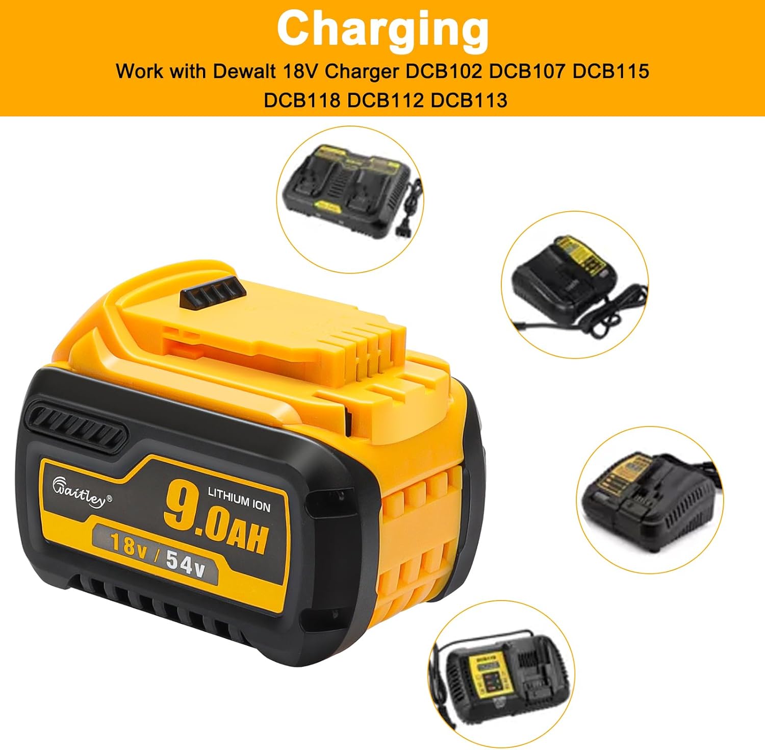 Powarobor 2x18V/54V 9,0Ah Ersatzakku Kompatibel Mit DeWalt Akku DCB547 | Kompatibel mit DeWalt 18V/54V DCB547, DCB546, DCB548, DCB184, DCB180. LED-Ladeanzeige. Nur Ersatzakku. 5 Powarobor 2x18V/54V 9,0Ah Ersatzakku Kompatibel Mit DeWalt Akku DCB547 | Kompatibel mit DeWalt 18V/54V DCB547, DCB546, DCB548, DCB184, DCB180. LED-Ladeanzeige. Nur Ersatzakku. – Bild 5