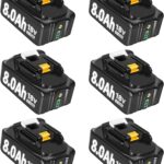 6 x BL1860 Ersatzakku für makita akku 18v 8Ah Ersatzakku für Makita akku | Ersatzakku für Akku BL1830 BL1830B BL1850 BL1850B BL1860 BL1860B BL1840 BL1835 BL1845 BL1820 LXT-400 Werkzeugakkus
