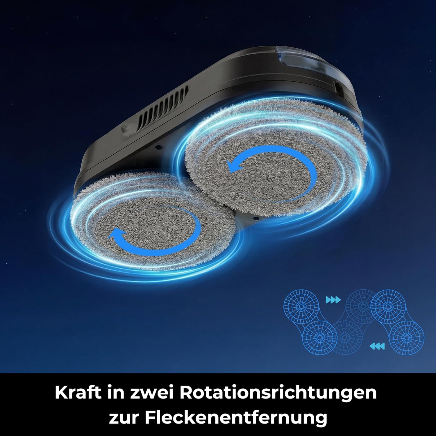 Tosima X1 Fensterputzroboter – Fensterroboter mit Doppeldüsen & Ultraschall-Wasserzerstäubung, 85-ml-Wassertank mit Sichtfenster, automatischer Fensterputzer (Reines Schwarz) 4 Tosima X1 Fensterputzroboter – Fensterroboter mit Doppeldüsen & Ultraschall-Wasserzerstäubung, 85-ml-Wassertank mit Sichtfenster, automatischer Fensterputzer (Reines Schwarz) – Bild 4