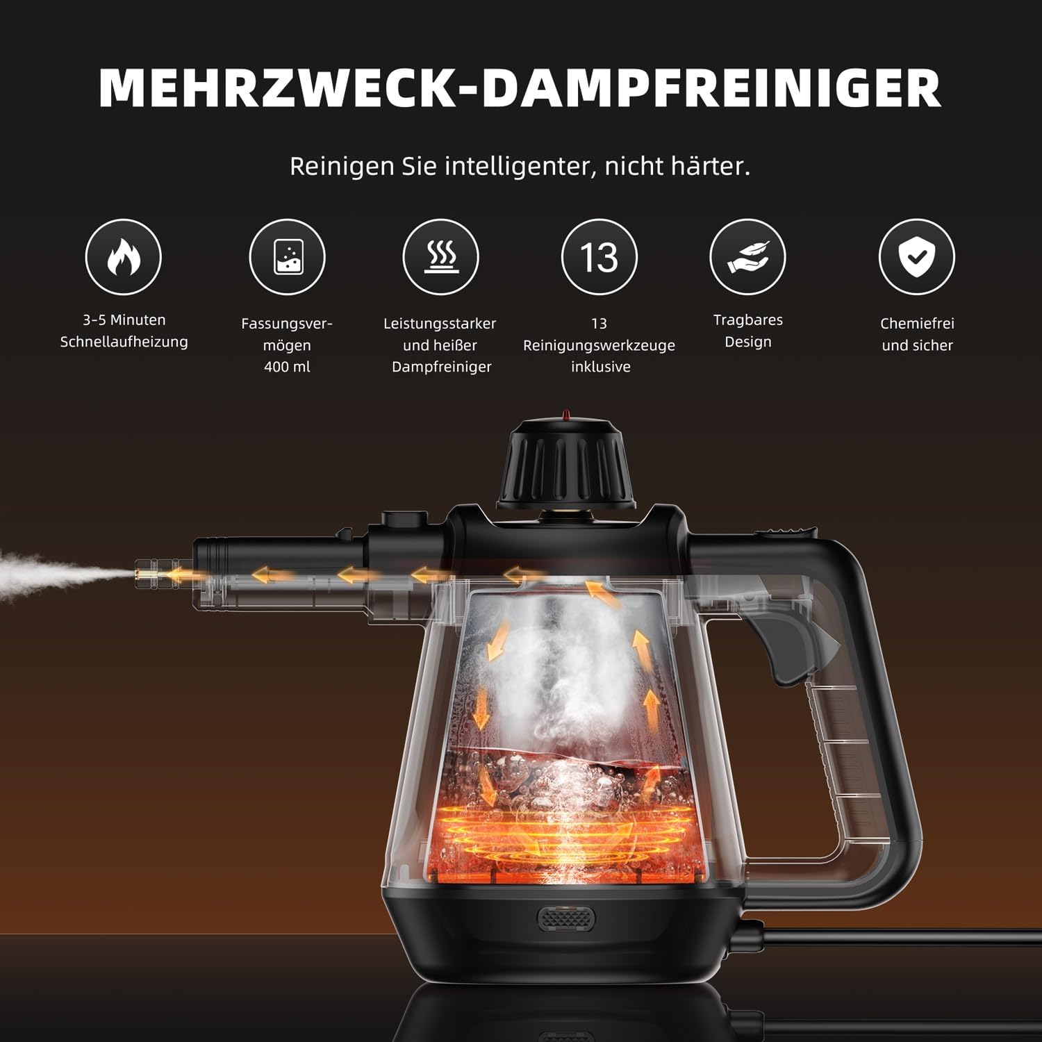 Dampfreiniger, 1200W Hochdruck-Dampfreiniger Handgerät für alles 5 Dampfreiniger, 1200W Hochdruck-Dampfreiniger Handgerät für alles – Bild 5