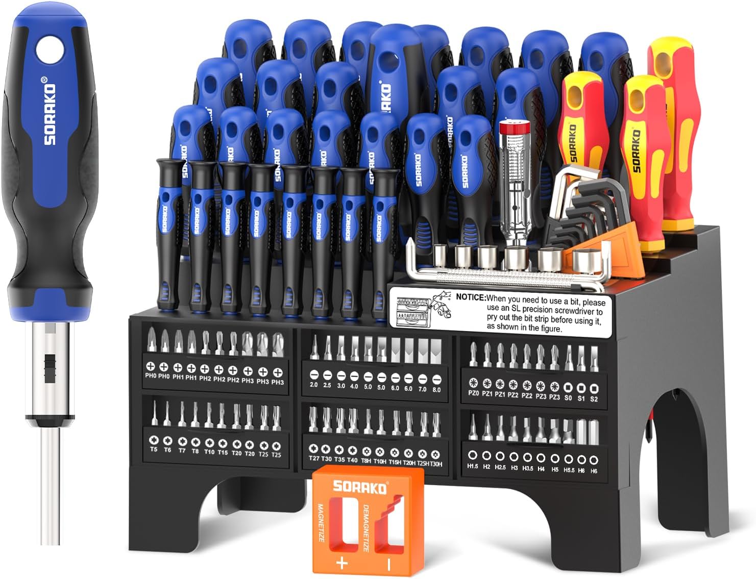 SORAKO Magnetisches Schraubendreher Set 118-teilig, mit Ratschenfunktion | Inklusive Bits, Präzisions- & isolierte Schraubendreher. Ideal für die Wartung zu Hause und im Büro. 1 SORAKO Magnetisches Schraubendreher Set 118-teilig, mit Ratschenfunktion | Inklusive Bits, Präzisions- & isolierte Schraubendreher. Ideal für die Wartung zu Hause und im Büro.