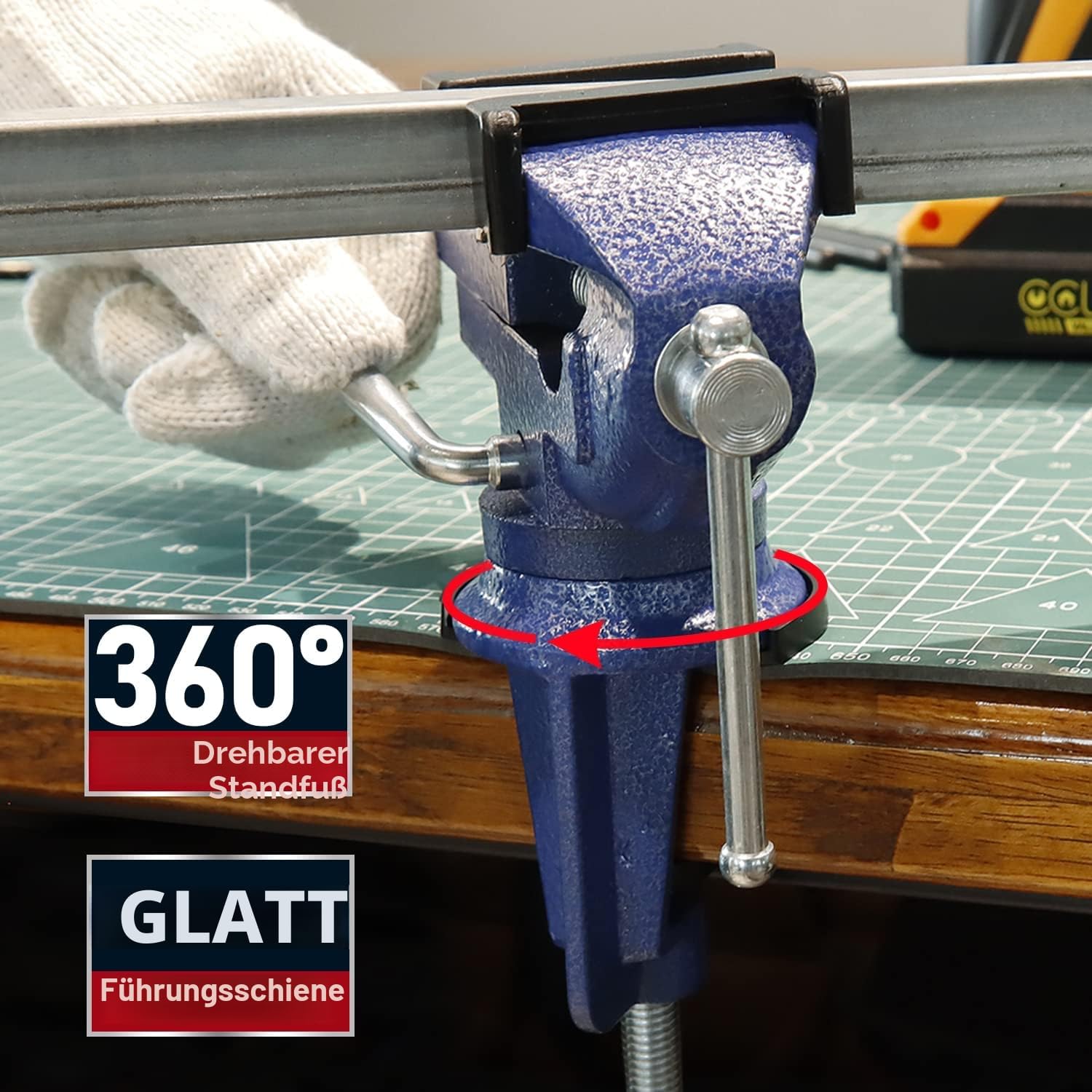 CCLIFE Tischschraubstock 50/70 mm, 360° drehbar, Gusseisen | Stabiler Tischschraubstock für Werkbank, präzises Spannen bei Heimwerken, Reparatur und Modellbau 5 CCLIFE Tischschraubstock 50/70 mm, 360° drehbar, Gusseisen | Stabiler Tischschraubstock für Werkbank, präzises Spannen bei Heimwerken, Reparatur und Modellbau – Bild 5