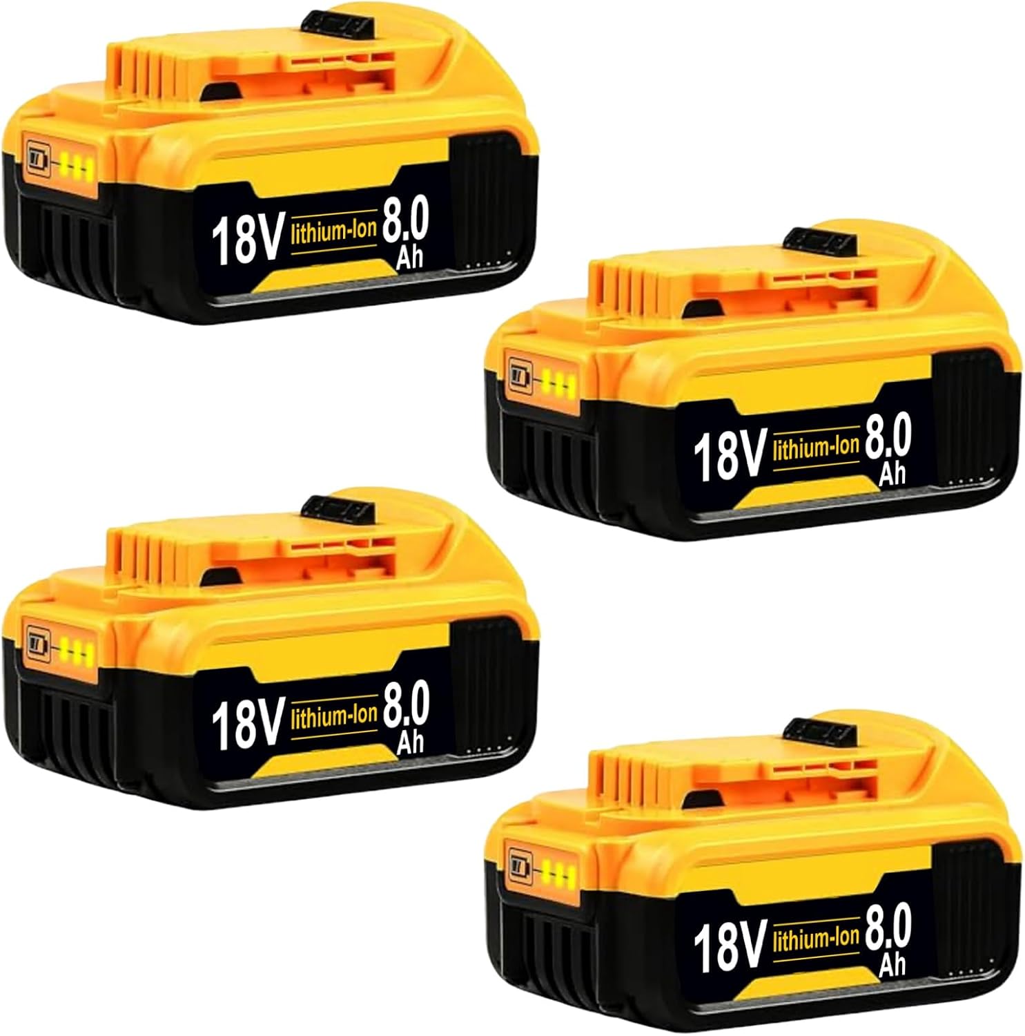 4-Pack 8.0Ah Lithium Akkus Ersatz für Dewalt Akku 18V 1 4-Pack 8.0Ah Lithium Akkus Ersatz für Dewalt Akku 18V