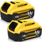 2Stück Ersatzakku für Dewalt Akku 18V 5.5Ah DCB200 DCB184 DCB180 DCB181 DCB182 DCB201 DCB204 DCB127 DCB112 DCB115