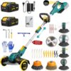 Rasentrimmer mit Akku, 21V Akku Rasentrimmer für Makita Akku, Rasentrimmer mit Unkrautbürste, 2 * 4.0Ah 5 in 1 Rasentrimmer, 900W Bürstenloser Motor Freischneider Akku für Rasen, Garten, Hof(Blau) 7 71HbabFyVPL. AC SL1500
