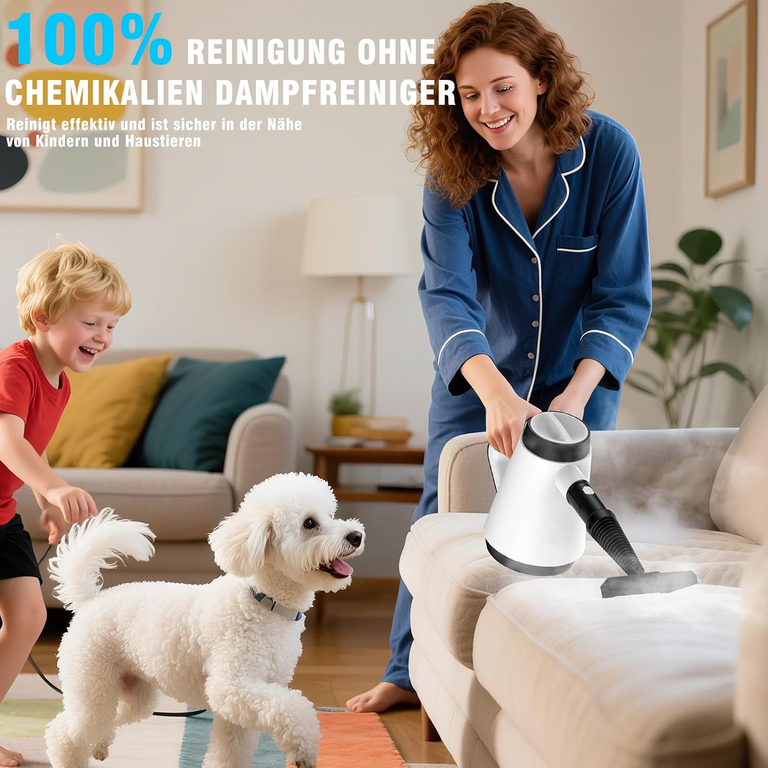 Fippesax Handdampfreiniger, 400 ml Mehrzweck‑Dampfreiniger mit 9‑teiligem Zubehör, chemikalienfrei für Haushalt, Böden, Fliesen, Fenster & Sofas 2 Fippesax Handdampfreiniger, 400 ml Mehrzweck‑Dampfreiniger mit 9‑teiligem Zubehör, chemikalienfrei für Haushalt, Böden, Fliesen, Fenster & Sofas – Bild 2