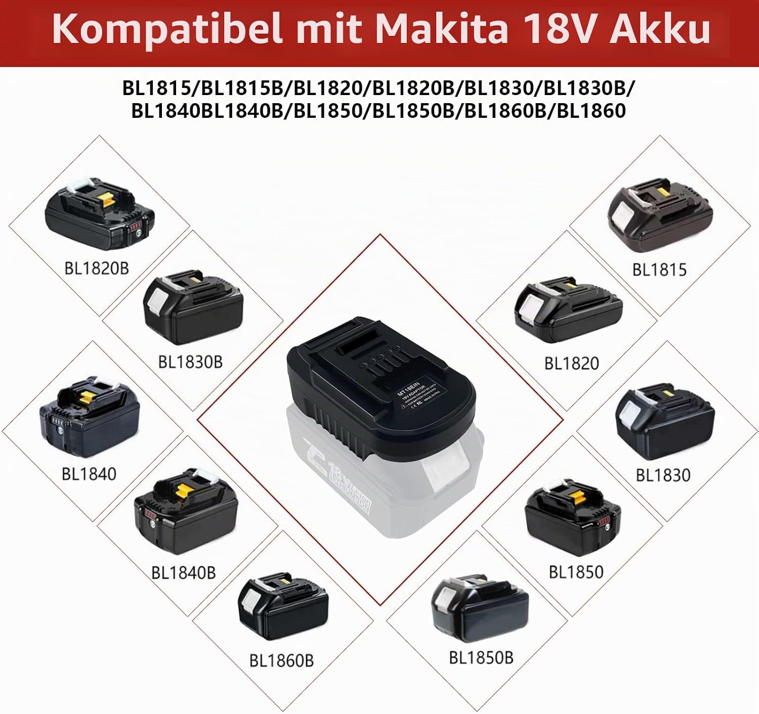 Adapter für Makita auf Einhell, für Makita Akku auf Einhell Elektrowerkzeug 2 Adapter für Makita auf Einhell, für Makita Akku auf Einhell Elektrowerkzeug – Bild 2
