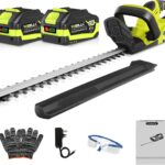 VOERJIA Akku Heckenschere 21V mit 2 Akkus, 50cm Messer, 15mm Schnittkapazität, Leistungsstarker bürstenloser Motor für Hecken am Zaun, Vorgarten & präzisen Formschnitt (Profi-Set)