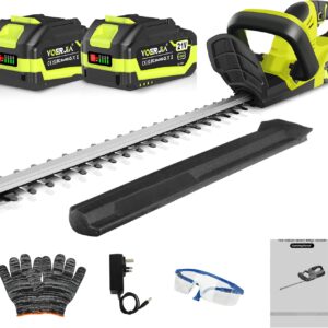 VOERJIA Akku Heckenschere 21V mit 2 Akkus, 50cm Messer, 15mm Schnittkapazität, Leistungsstarker bürstenloser Motor für Hecken am Zaun, Vorgarten & präzisen Formschnitt (Profi-Set)