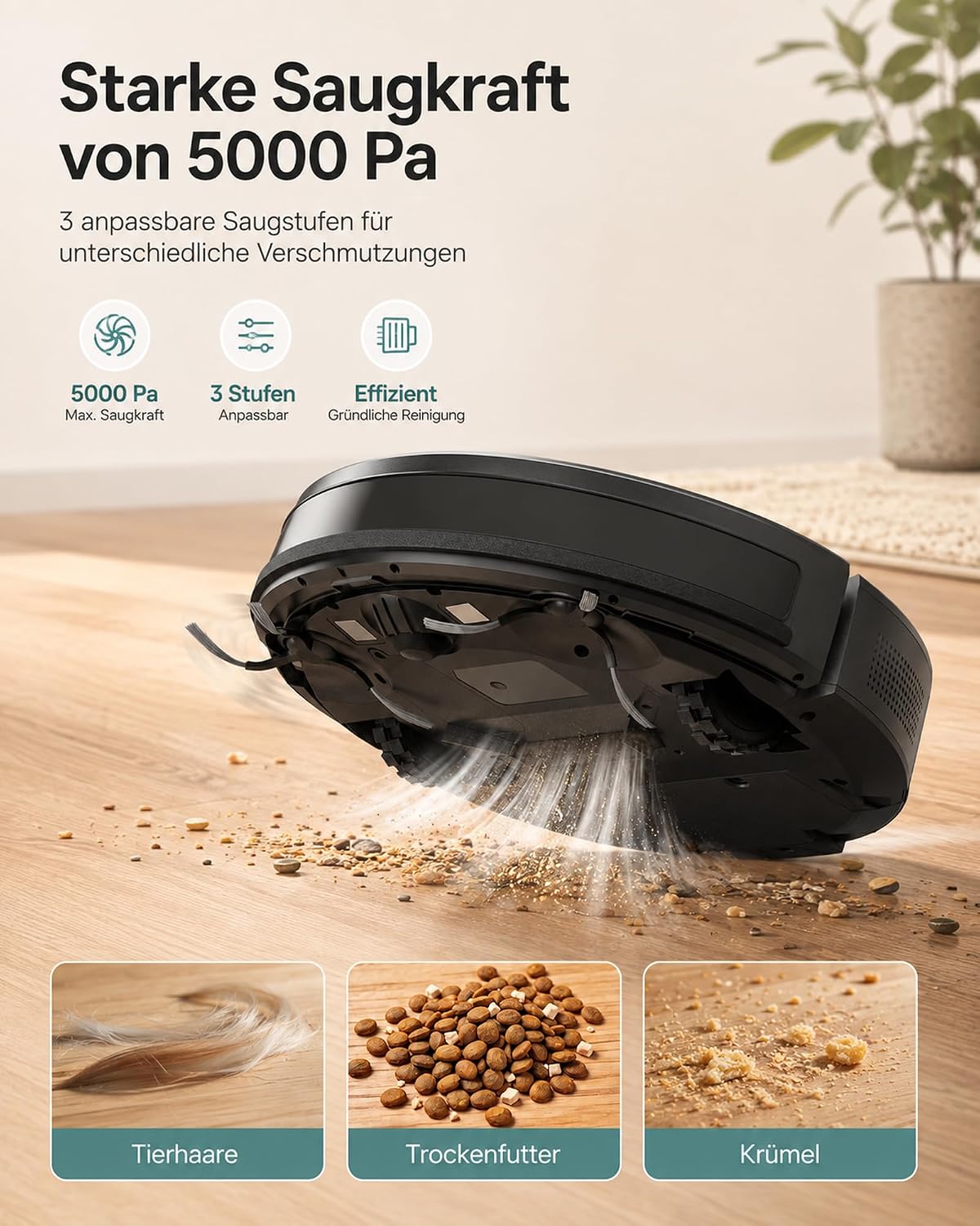 Vexilar W8 Saugroboter mit Wischfunktion, 5000 Pa Saugkraft 2 Vexilar W8 Saugroboter mit Wischfunktion, 5000 Pa Saugkraft – Bild 2