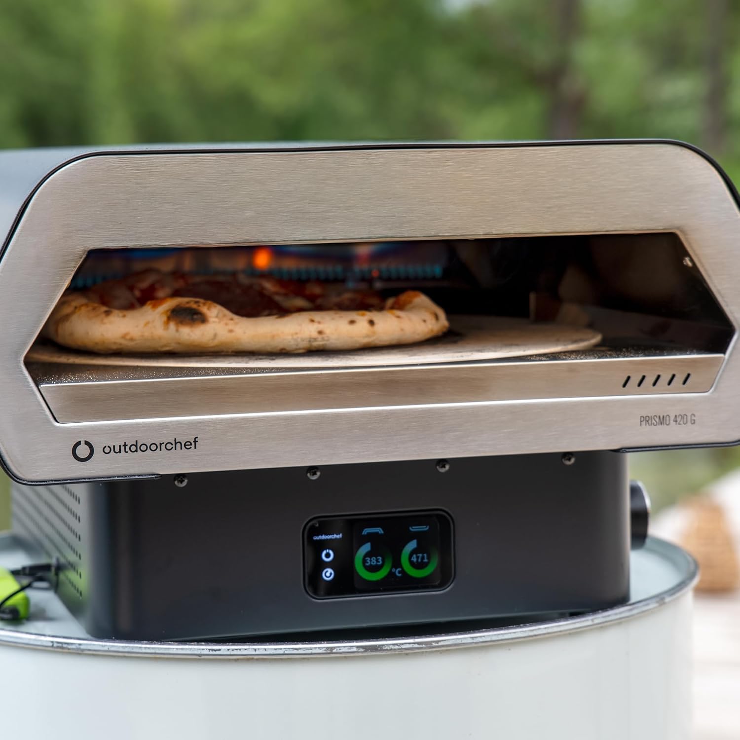 Outdoorchef PRISMO 420 G Gas-Pizzaofen – bis 450 °C, automatisch rotierender Pizzastein Ø 42 cm, Booster-Brenner, getrennte Temperaturregelung und digitales Touch-Display 4 Outdoorchef PRISMO 420 G Gas-Pizzaofen – bis 450 °C, automatisch rotierender Pizzastein Ø 42 cm, Booster-Brenner, getrennte Temperaturregelung und digitales Touch-Display – Bild 4