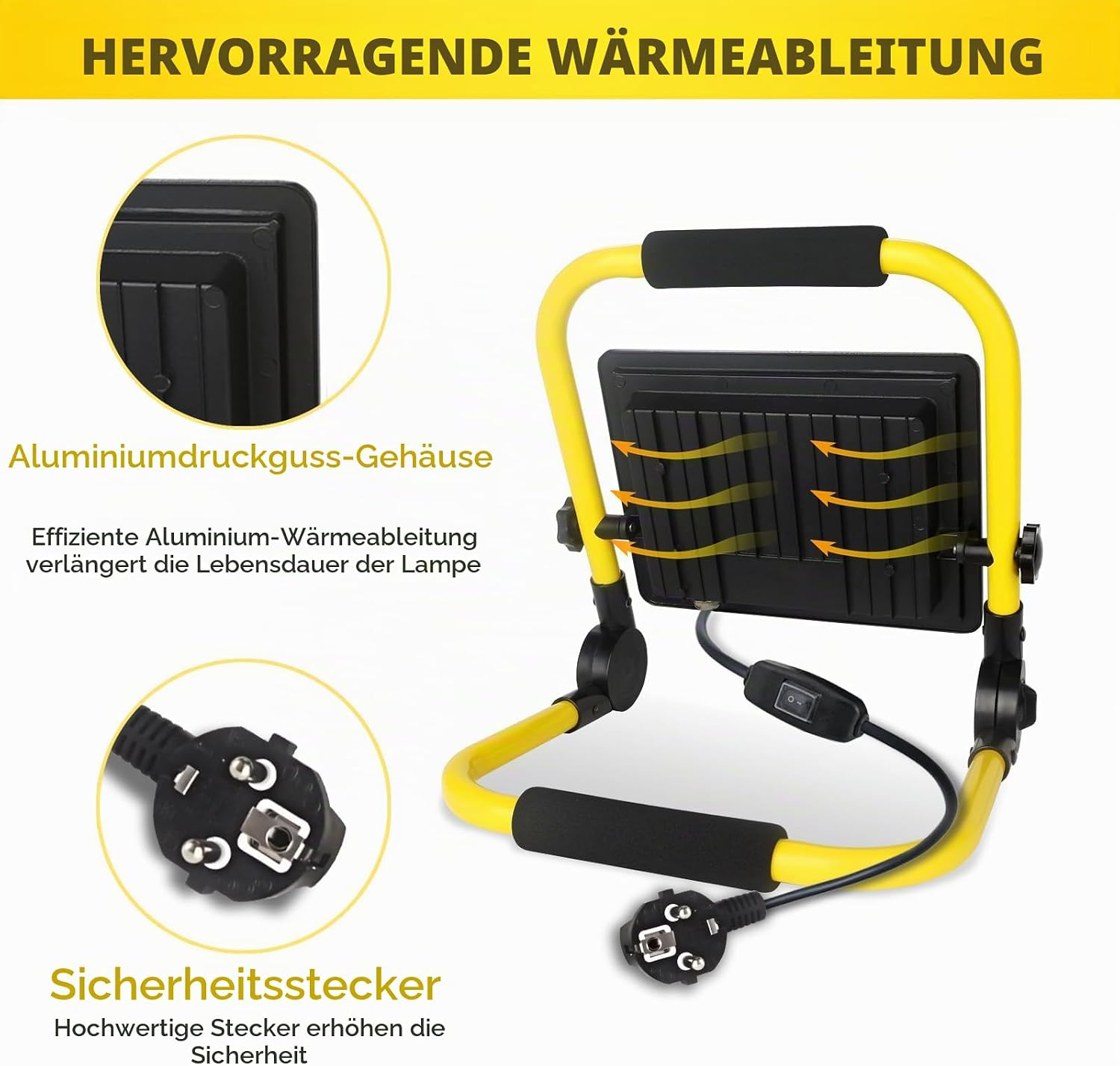 150w Led Baustrahler,15400 Lm Lm Superhelle Arbeitsleuchte,Tragbares Baustrahler,6000k Tageslichtweiß,Ip66 Wasserdicht,Eu-Stecker Bauleuchten mit 3.5M Kabel und Schalter für Werkstatt,Garage,Garten 4 150w Led Baustrahler,15400 Lm Lm Superhelle Arbeitsleuchte,Tragbares Baustrahler,6000k Tageslichtweiß,Ip66 Wasserdicht,Eu-Stecker Bauleuchten mit 3.5M Kabel und Schalter für Werkstatt,Garage,Garten – Bild 4
