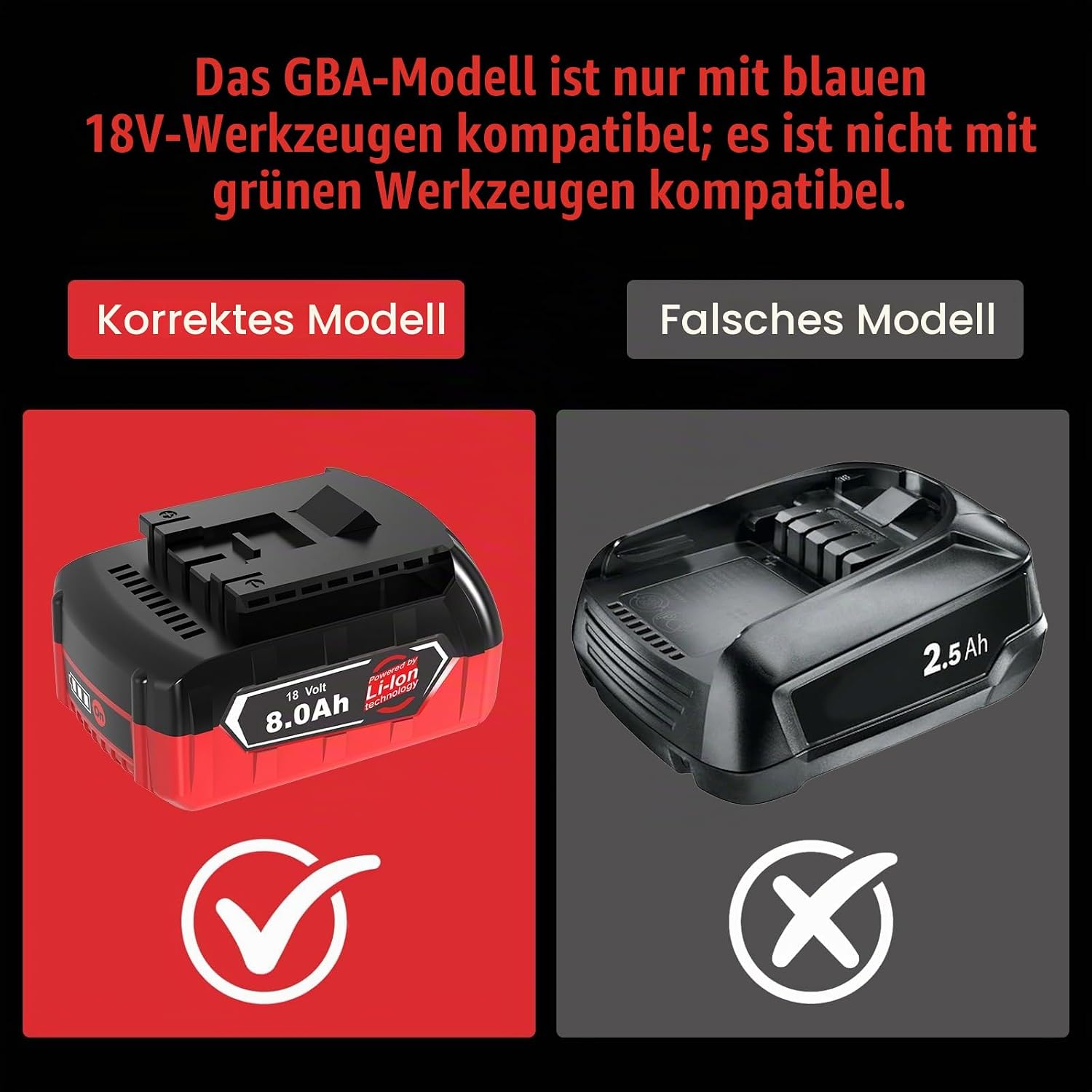 4 Stück 8.0Ah Ersatzakku für Bosch Akku 18V GBA kompatibel für Bosch Professional 18V System Akku-Werkzeuge Nicht kompatibel mit grünen Werkzeugen BAT609 BAT609G BAT618 BAT618G 2 4 Stück 8.0Ah Ersatzakku für Bosch Akku 18V GBA kompatibel für Bosch Professional 18V System Akku-Werkzeuge Nicht kompatibel mit grünen Werkzeugen BAT609 BAT609G BAT618 BAT618G – Bild 2