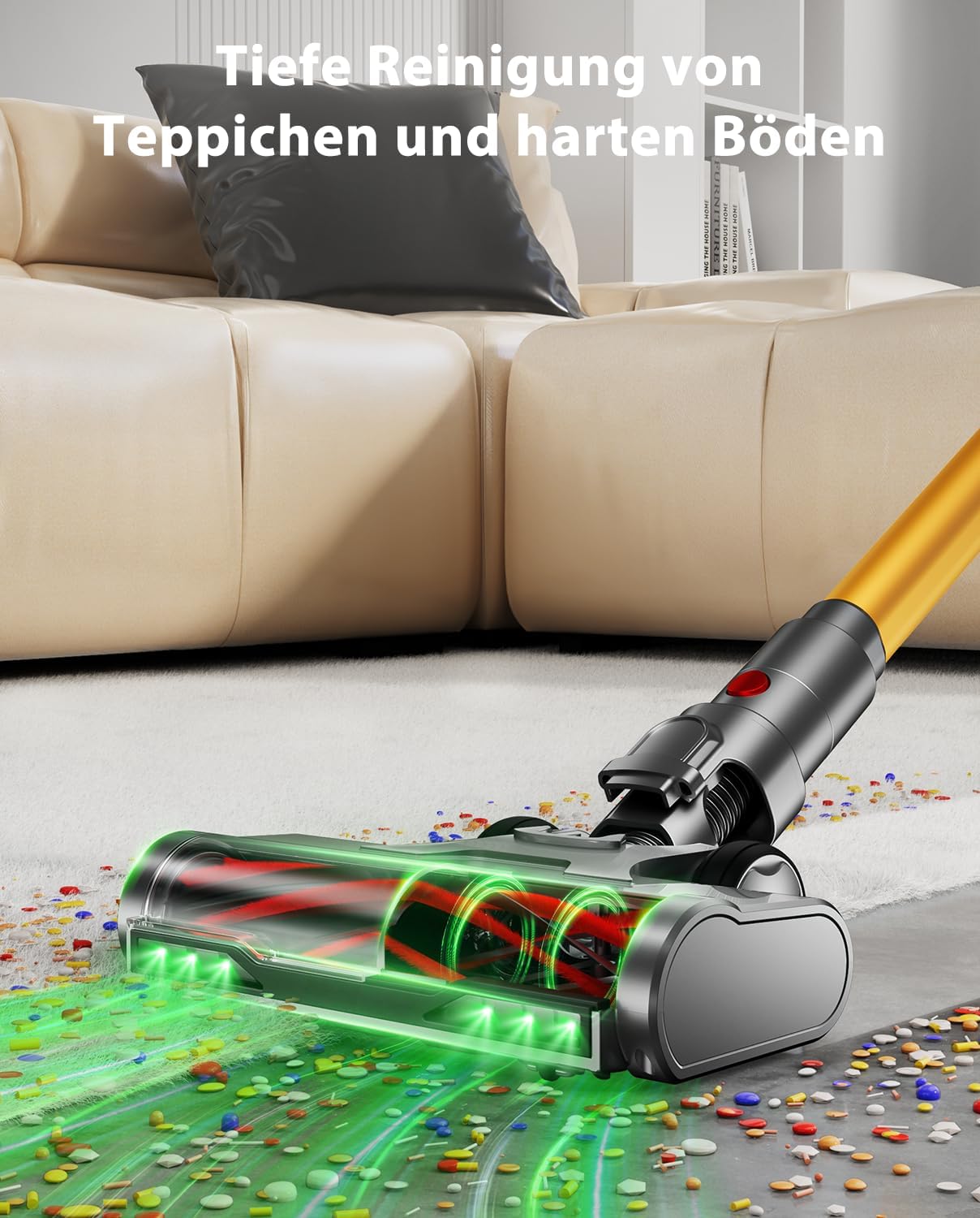 Akku Staubsauger, 50kPa/650W/70Min Staubsauger Kabellos,mit OLED-Display und 1,8-Liter-Behälter, Leistungsstarker, Geeignet für Teppiche, Hartböden und Haare 5 Akku Staubsauger, 50kPa/650W/70Min Staubsauger Kabellos,mit OLED-Display und 1,8-Liter-Behälter, Leistungsstarker, Geeignet für Teppiche, Hartböden und Haare – Bild 5