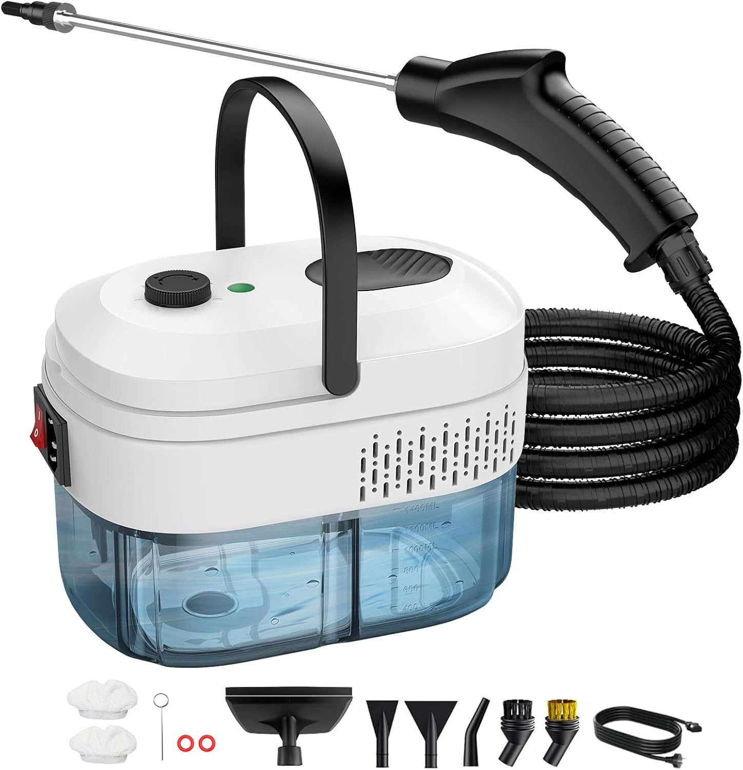 Granarbol 1400ml Handgerät Dampfreiniger für Alles, 105℃/15s Schnellheizung | 2500W Steam Cleaner,Handdampfreiniger testsieger mit 8PCS Ersatzbürste,3 Bar/3-stufig für Küche,Auto,Fliesen,Badezimmer 1 Granarbol 1400ml Handgerät Dampfreiniger für Alles, 105℃/15s Schnellheizung | 2500W Steam Cleaner,Handdampfreiniger testsieger mit 8PCS Ersatzbürste,3 Bar/3-stufig für Küche,Auto,Fliesen,Badezimmer
