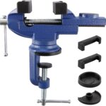 Schraubstock 70mm Klein für Werkbank, 360° Drehbar Klemmbar, Tischschraubstock Mit Drehfunktion