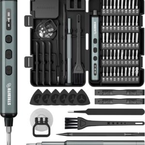 STREBITO Mini elektro schraubendreher mit S2 bits elektronik werkzeug set | USB‑C Aufladbarer Mini-Elektroschrauber-Set mit 50 bits feinmechaniker schraubendreher Reparatur werkzeug für PC & Elektronik