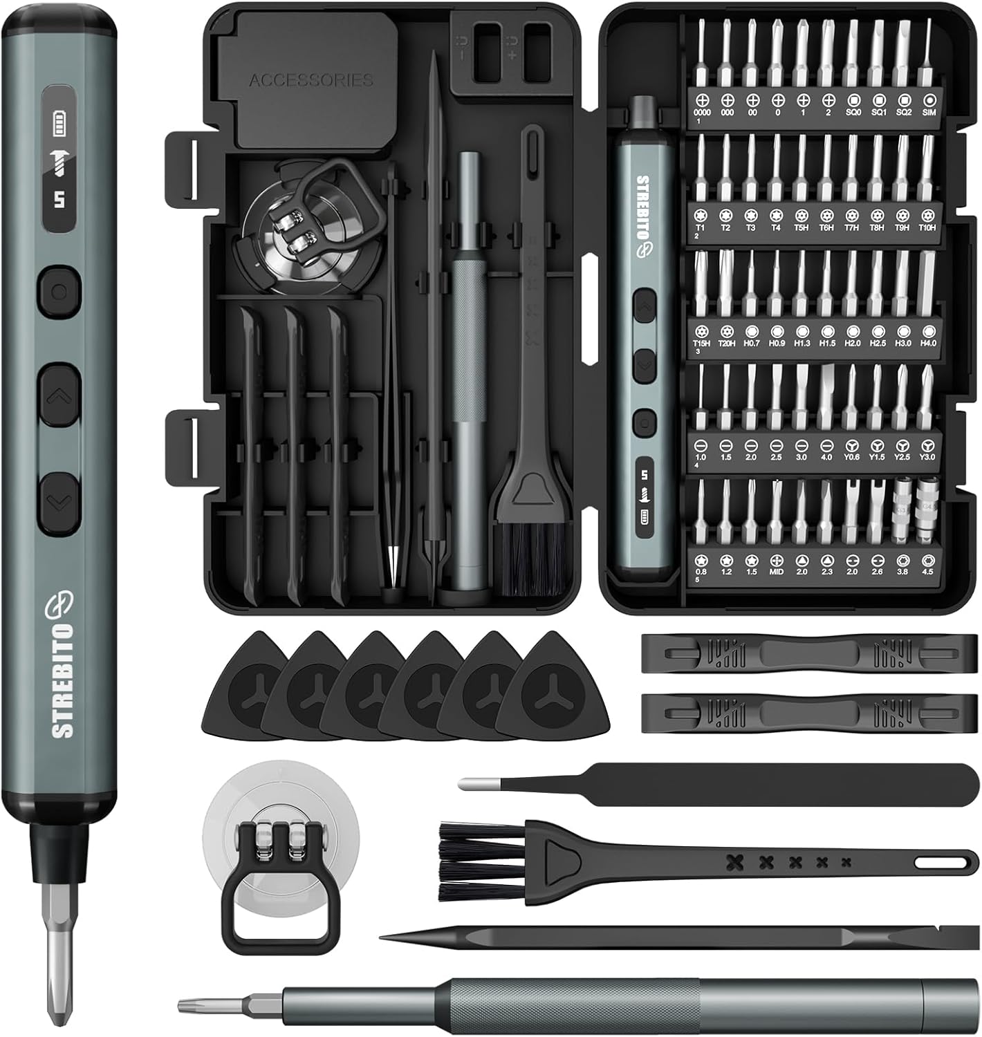 STREBITO Mini elektro schraubendreher mit S2 bits elektronik werkzeug set | USB‑C Aufladbarer Mini-Elektroschrauber-Set mit 50 bits feinmechaniker schraubendreher Reparatur werkzeug für PC & Elektronik 1 STREBITO Mini elektro schraubendreher mit S2 bits elektronik werkzeug set | USB‑C Aufladbarer Mini-Elektroschrauber-Set mit 50 bits feinmechaniker schraubendreher Reparatur werkzeug für PC & Elektronik