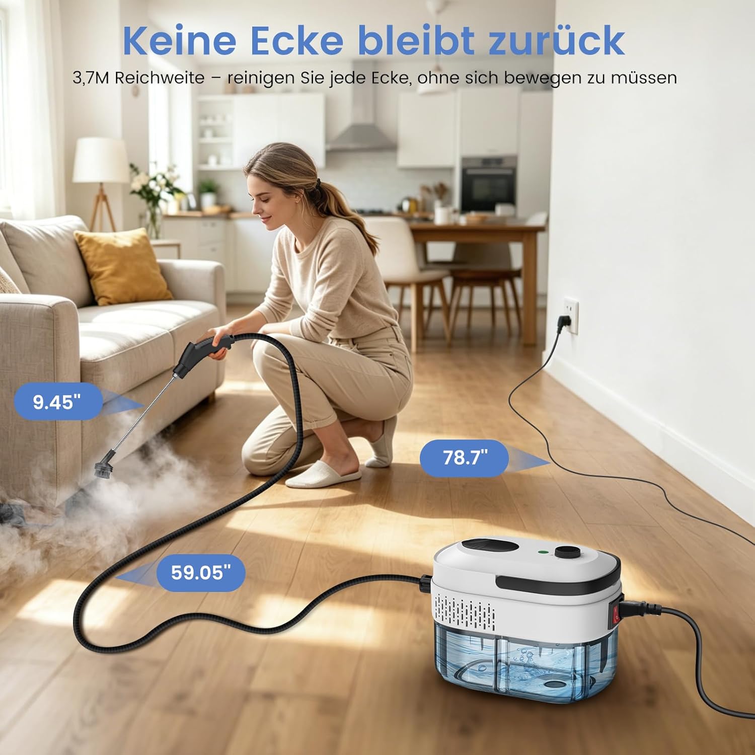 Granarbol Fettlösend Handgerät Dampfreiniger für Alles,1400ml/4Bar/105℃ | Steam Cleaner,15s Schnellheizung Handdampfreiniger mit 8PCS Ersatzbürste für Boden,Auto,Polstermöbel,Fliesen,Badezimmer 4 Granarbol Fettlösend Handgerät Dampfreiniger für Alles,1400ml/4Bar/105℃ | Steam Cleaner,15s Schnellheizung Handdampfreiniger mit 8PCS Ersatzbürste für Boden,Auto,Polstermöbel,Fliesen,Badezimmer – Bild 4