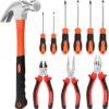 10-teiliges Werkzeugset 8-Zoll Zangen Set Schraubenzieher Set Kreuzschlitz- und chlitzschraubendrehern mit Klauenhammer für alltägliche Montage- und Reparaturarbeiten, Rot 7 71SdogluEUL. AC SL1500