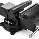 REXXER Schlosser-Schraubstock 200 mm drehbar aus Gusseisen | 200 mm Backenbreite, 360° drehbar, Mit Amboss, Austauschbare Spannbacken, Aus Gusseisen