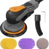 Exzenterschleifer 150 mm, Bürstenloser Exzenterschleifer mit 5,0 mm Exzenterhub, 350W Schleifmaschine mit 6 Drehzahlstufen 4000-10000 U/min, mit inkl. 12 Schleifblätter,Orbital Sander 3 71UUWSC2CxL. AC SL1500