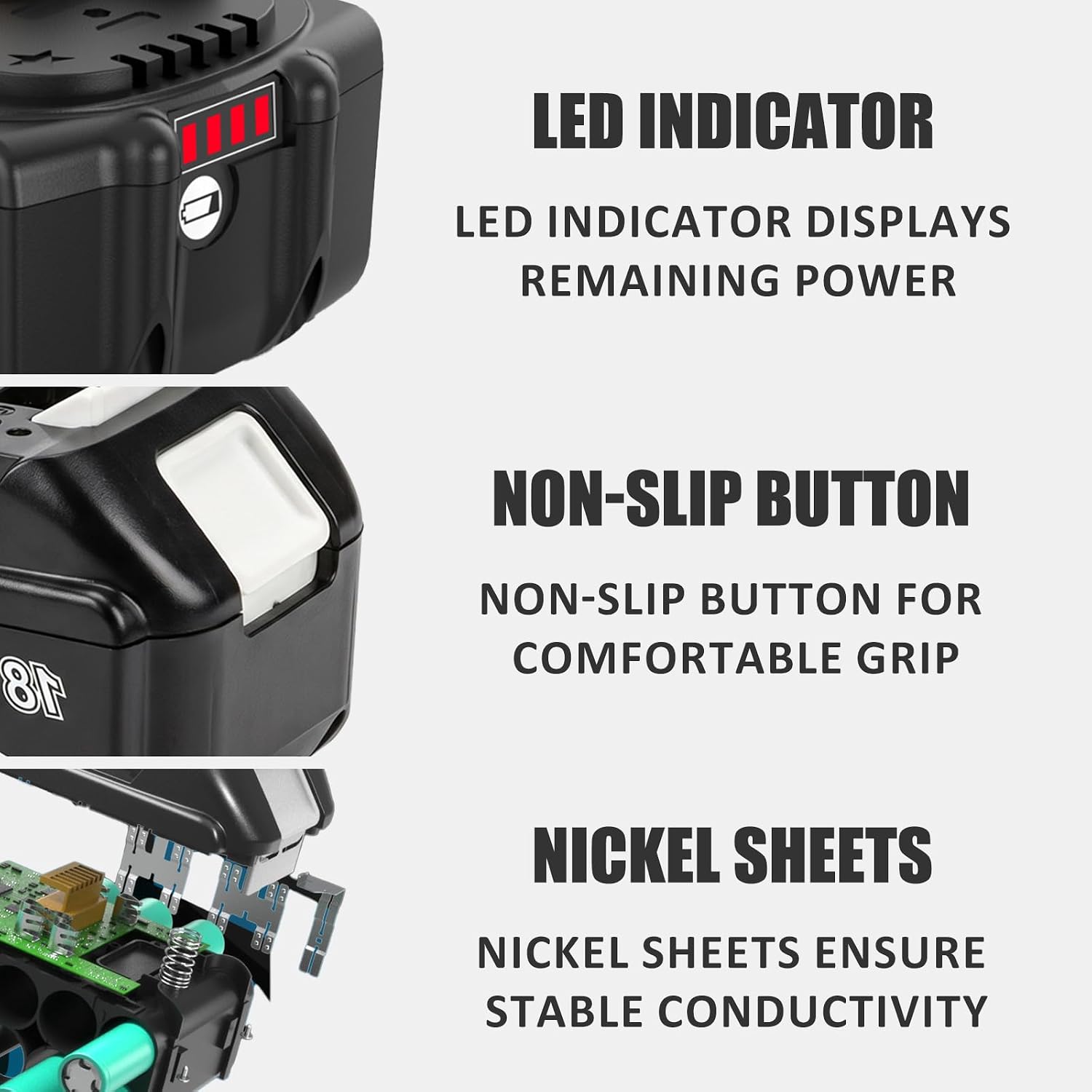 4Stück 10000 mAh/10,0 Ah Kompatibel für Makita Akku 18V BL1850 BL1860 | Akku kompatibel mit Makita Ladegerät 18V DC18SD, DC18RC, DC18RD und kompatibel mit Makita LXT-18V-Serie 2 4Stück 10000 mAh/10,0 Ah Kompatibel für Makita Akku 18V BL1850 BL1860 | Akku kompatibel mit Makita Ladegerät 18V DC18SD, DC18RC, DC18RD und kompatibel mit Makita LXT-18V-Serie – Bild 2