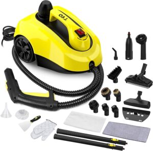 TVD Dampfreiniger, Polstermöbelreiniger, mit 5 m extra Langem Netzkabel | für Bodendampfer, Ofen, Auto, Fliesen, Teppich, Polster, Sofa, Bettwanzen | Dampfdruck: 5 bar | 2000W | mit 26 Zubehör