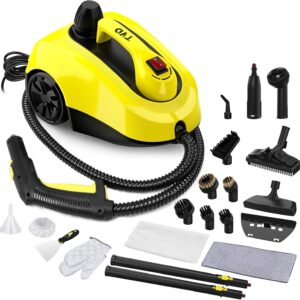 TVD Dampfreiniger, Polstermöbelreiniger, mit 5 m extra Langem Netzkabel | für Bodendampfer, Ofen, Auto, Fliesen, Teppich, Polster, Sofa, Bettwanzen | Dampfdruck: 5 bar | 2000W | mit 26 Zubehör
