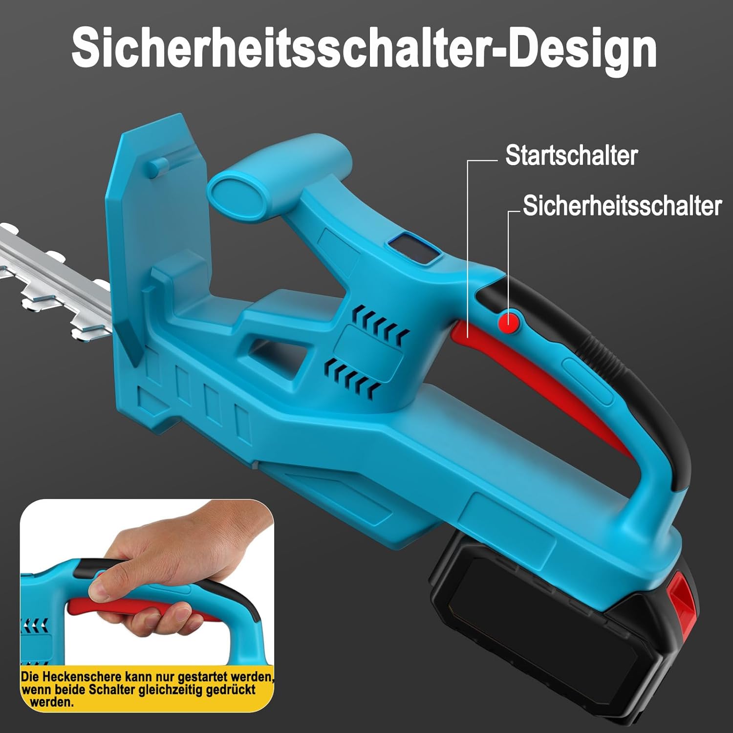Akku-Heckenschere für Makita-18V-Akku,Elektrische Heckenschere mit 2 Akkus | 51 cm Schnittlänge, 15 mm Zahnabstand,Ergonomischer Griff,Leicht Elektro-Heckenschere für Garten, Sträucher und Hecken 4 Akku-Heckenschere für Makita-18V-Akku,Elektrische Heckenschere mit 2 Akkus | 51 cm Schnittlänge, 15 mm Zahnabstand,Ergonomischer Griff,Leicht Elektro-Heckenschere für Garten, Sträucher und Hecken – Bild 4