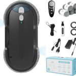 Fensterputzroboter mit Bidirektionaler Ultraschall-Wasserstrahl, | Doppelhelix4800-6400Pa,Extern und Intern 85 ml Tank, Kantenerkennung, Gründliche Reinigung, Hinterlässt Keine Spuren