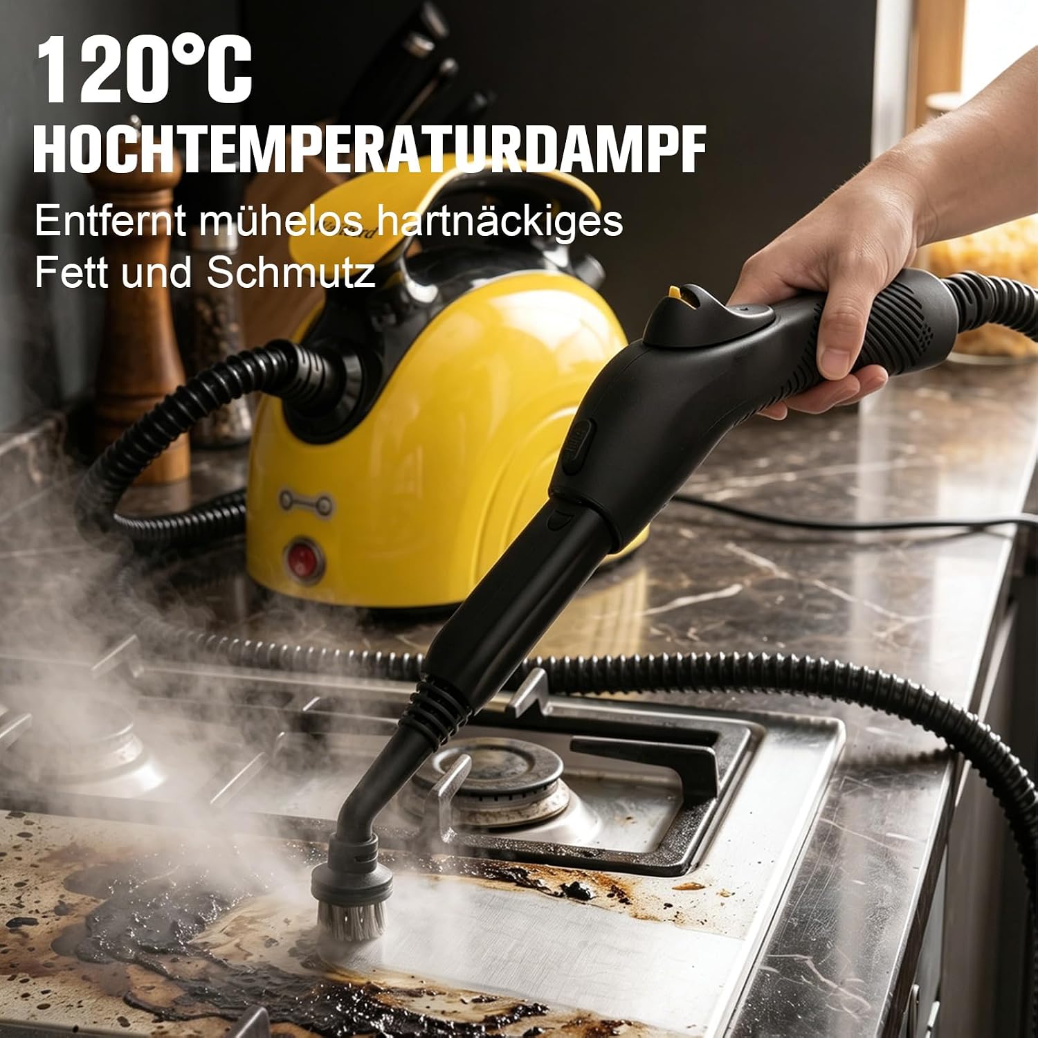 Waitbird Hand-Dampfreiniger für Zuhause, 4,5 Bar, 120 °C Heißdampf, 1500W | 21 Zubehörteile | Chemikalienfrei für Boden, Auto, Wand, Fugen, Küche und Bad | Doppelte Sicherheitsverriegelung 3 Waitbird Hand-Dampfreiniger für Zuhause, 4,5 Bar, 120 °C Heißdampf, 1500W | 21 Zubehörteile | Chemikalienfrei für Boden, Auto, Wand, Fugen, Küche und Bad | Doppelte Sicherheitsverriegelung – Bild 3