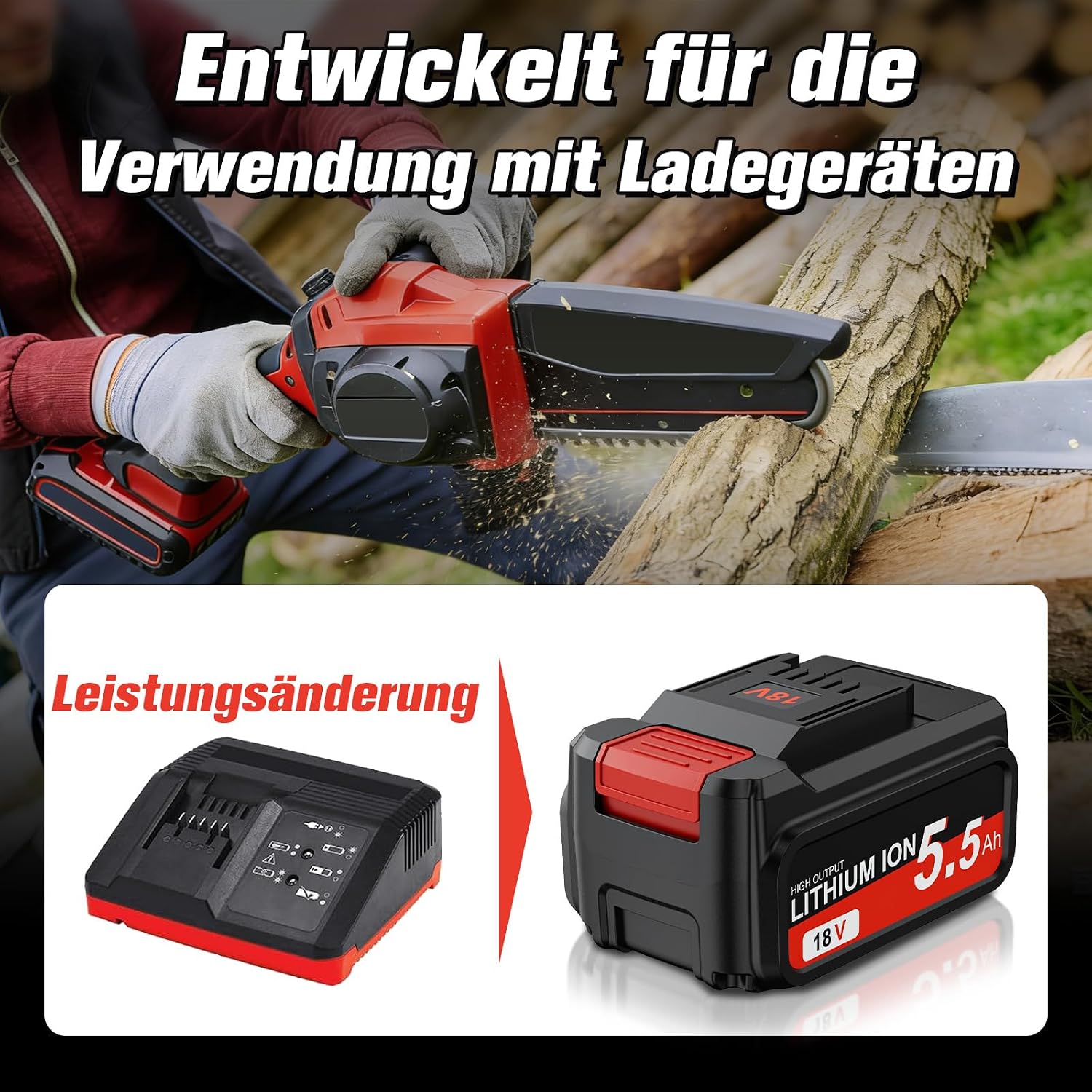 2 Stück 5,5Ah Ersatz akku für Einhell18V Akku mit LED-Leistungsanzeige | Li-Ion für Einhell18V Akku Kompatibel mit Allen PXC-Geräten 4 2 Stück 5,5Ah Ersatz akku für Einhell18V Akku mit LED-Leistungsanzeige | Li-Ion für Einhell18V Akku Kompatibel mit Allen PXC-Geräten – Bild 4