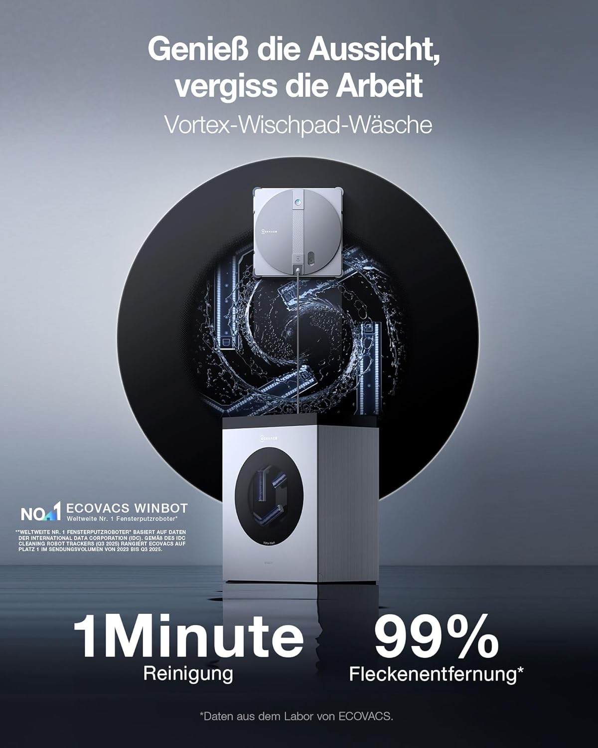 ECOVACS WINBOT W3 OMNI Fensterputzroboter mit Multifunktionsstation, Automatische Reinigung der Wischpads, Intelligente Reinigung entlang der Ränder, Sprühen mit drei Düsen, App-Steuerung 2 ECOVACS WINBOT W3 OMNI Fensterputzroboter mit Multifunktionsstation, Automatische Reinigung der Wischpads, Intelligente Reinigung entlang der Ränder, Sprühen mit drei Düsen, App-Steuerung – Bild 2