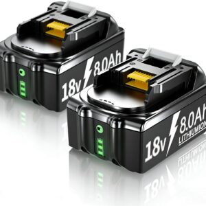 2 X 18V 8000mAh/8.0Ah BL1830 Ersatzakku für makita 18V Akku Li-ion BL1850 BL1850B BL1830 BL1860B BL1845 BL1835 BL1815 194205-3 LXT-400 BL1860 Akku with LED Werkzeugakku