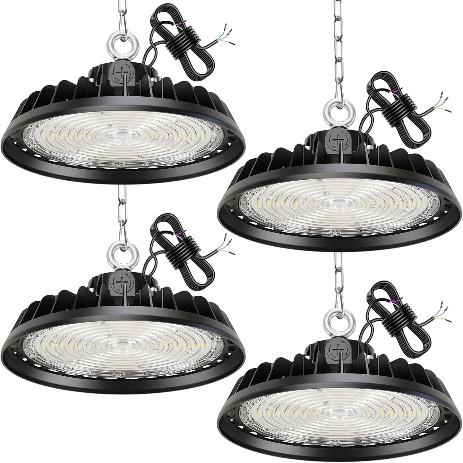 4 Stück 200W UFO LED Werkstattlampe 0-10V Dimmbare 4000K | 34000LM UFO High Bay Light 120W/160W/200W Treiber Werkstatt Hallenstrahle IP65 120° für Fabriken Werkstätten Lager 1 4 Stück 200W UFO LED Werkstattlampe 0-10V Dimmbare 4000K | 34000LM UFO High Bay Light 120W/160W/200W Treiber Werkstatt Hallenstrahle IP65 120° für Fabriken Werkstätten Lager