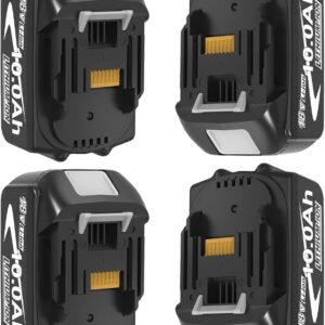 4Stück 10000 mAh/10,0 Ah Kompatibel für Makita Akku 18V BL1850 BL1860 | Akku kompatibel mit Makita Ladegerät 18V DC18SD, DC18RC, DC18RD und kompatibel mit Makita LXT-18V-Serie