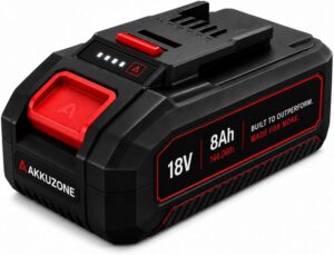 18V 8.0Ah Akku kompatibel mit Einhell Power X-Change – Li-Ion Hochleistungsakku mit LED-Ladezustandsanzeige – Ersatzakku für 18V Elektrowerkzeuge