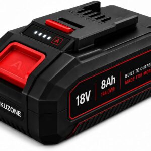 18V 8.0Ah Akku kompatibel mit Einhell Power X-Change – Li-Ion Hochleistungsakku mit LED-Ladezustandsanzeige – Ersatzakku für 18V Elektrowerkzeuge