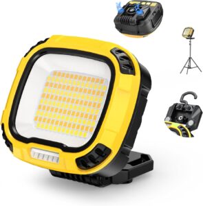Smiling Shark Arbeitsleuchte, 4000 Lumen LED Werkstattlampe 7500 mAh Wiederaufladbare 18 Modus Licht Wasserdicht COB Werkstatt Lampe mit Magnet für Working Reparatur Garage Camping Outdoor