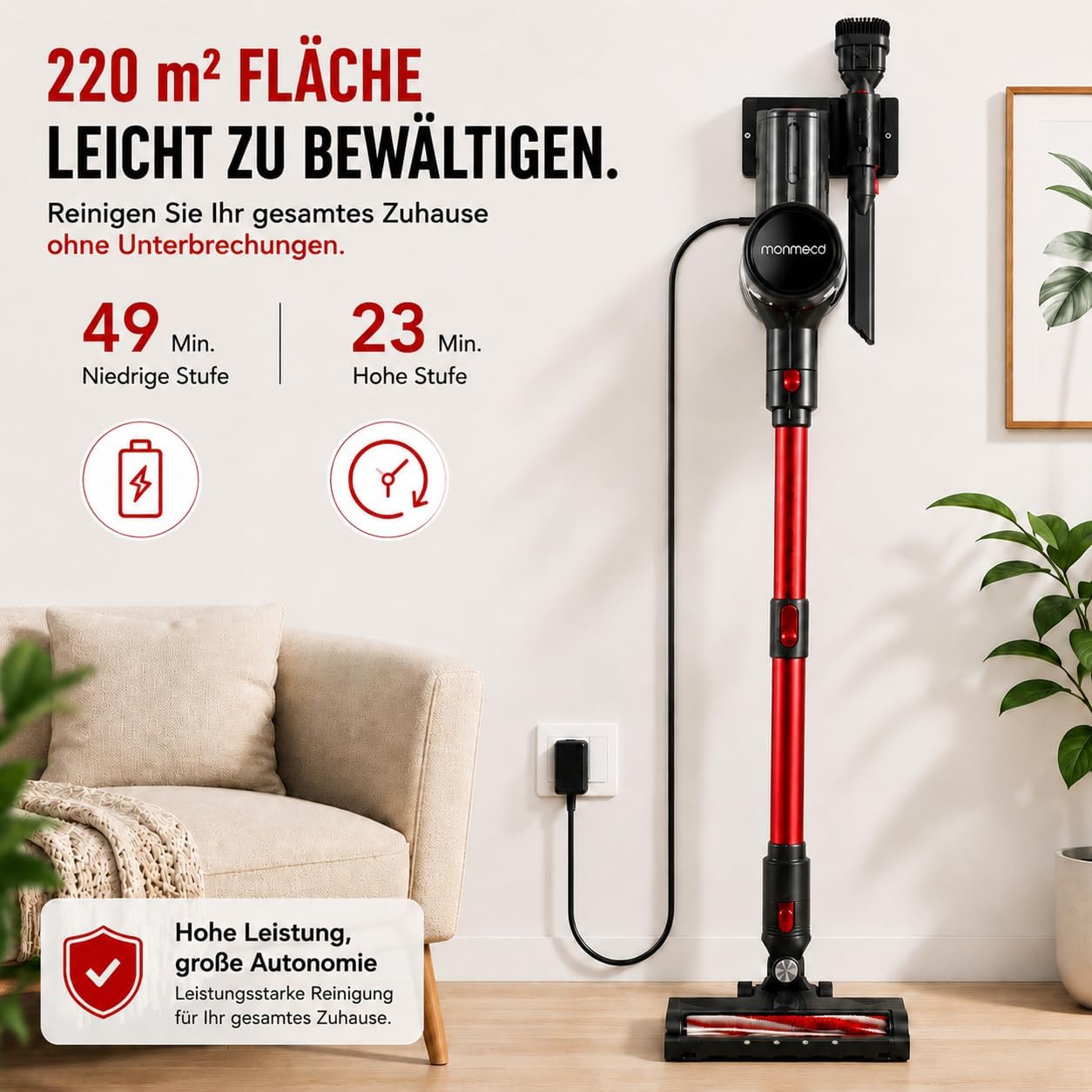 4-in-1-Kabelloser Staubsauger, 49 Min / Teleskoprohr / leicht / HEPA-Filter 5 4-in-1-Kabelloser Staubsauger, 49 Min / Teleskoprohr / leicht / HEPA-Filter – Bild 5