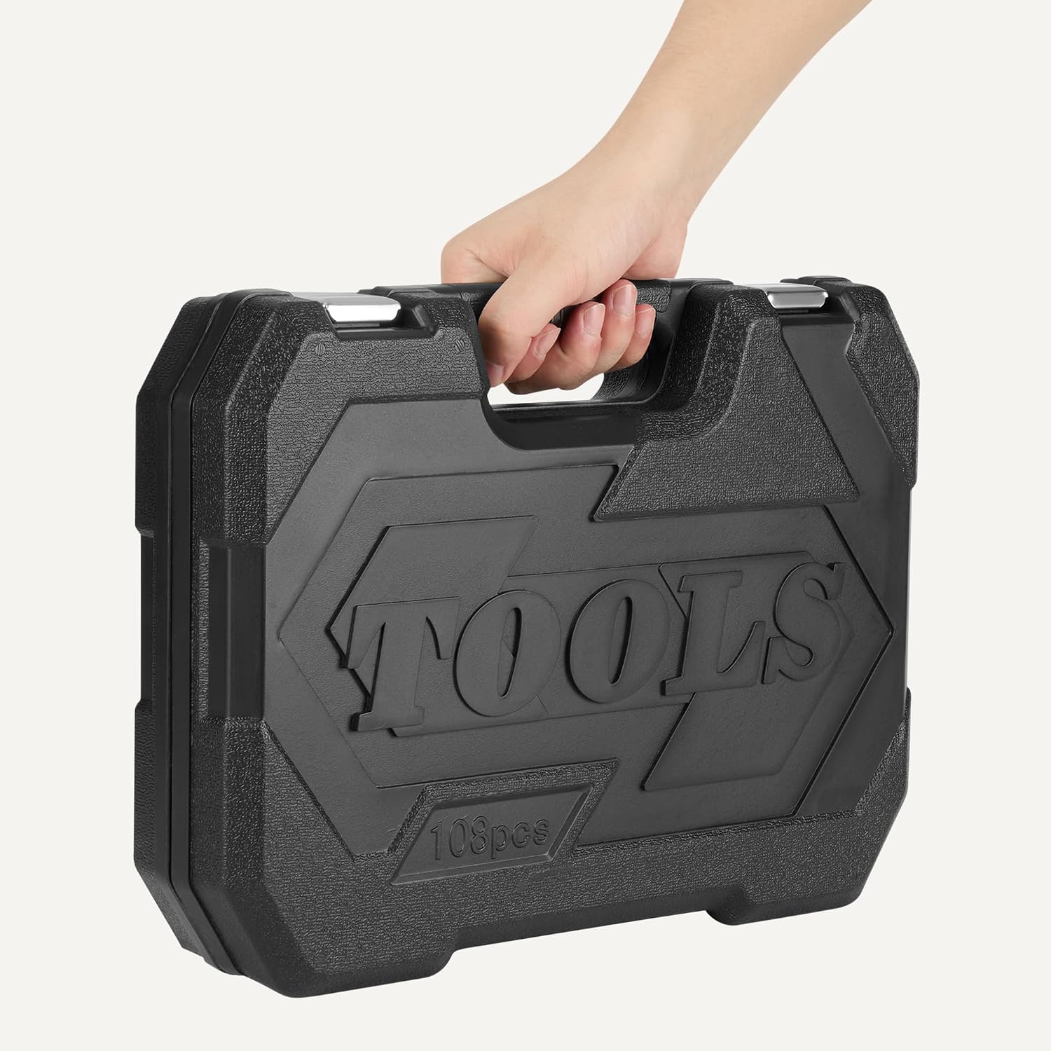 Amazon Basics Steckschlüsselsatz mit Ratschen, Verlängerungen und Bits, CRV-Stahl, Ratschenschlüssel-Set für Heimwerker und Autoreparaturen, 108 Teile, Inklusive Aufbewahrungskoffer 3 Amazon Basics Steckschlüsselsatz mit Ratschen, Verlängerungen und Bits, CRV-Stahl, Ratschenschlüssel-Set für Heimwerker und Autoreparaturen, 108 Teile, Inklusive Aufbewahrungskoffer – Bild 3