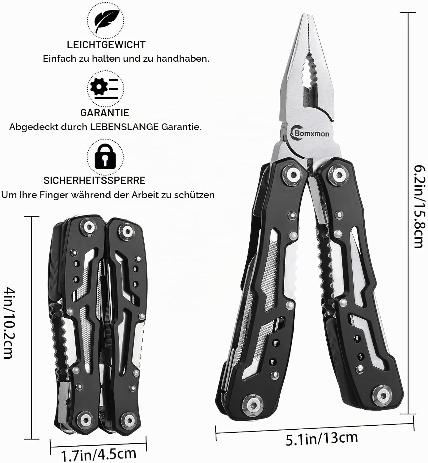 Multitool Werkzeug mit Zange, 13 in 1 Zange Schraubendreher Messer Säge usw, Multi-Tool für Freien Camping Angeln, Outdoor Mini Werkzeug Ideal Geschenke für Frauen Männer 2 Multitool Werkzeug mit Zange, 13 in 1 Zange Schraubendreher Messer Säge usw, Multi-Tool für Freien Camping Angeln, Outdoor Mini Werkzeug Ideal Geschenke für Frauen Männer – Bild 2