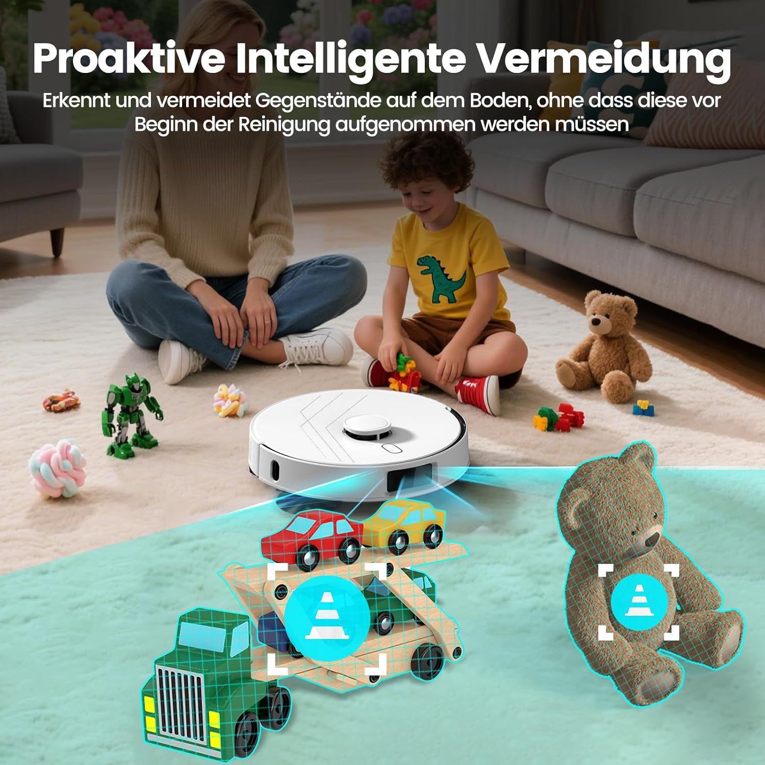 T30+ Saugroboter mit Wischfunktion, Staubsauger Roboter mit Absaugstation 3.5L, 12000Pa Saugkraft, Reaktive 3D-Hindernisvermeidung 4 T30+ Saugroboter mit Wischfunktion, Staubsauger Roboter mit Absaugstation 3.5L, 12000Pa Saugkraft, Reaktive 3D-Hindernisvermeidung – Bild 4