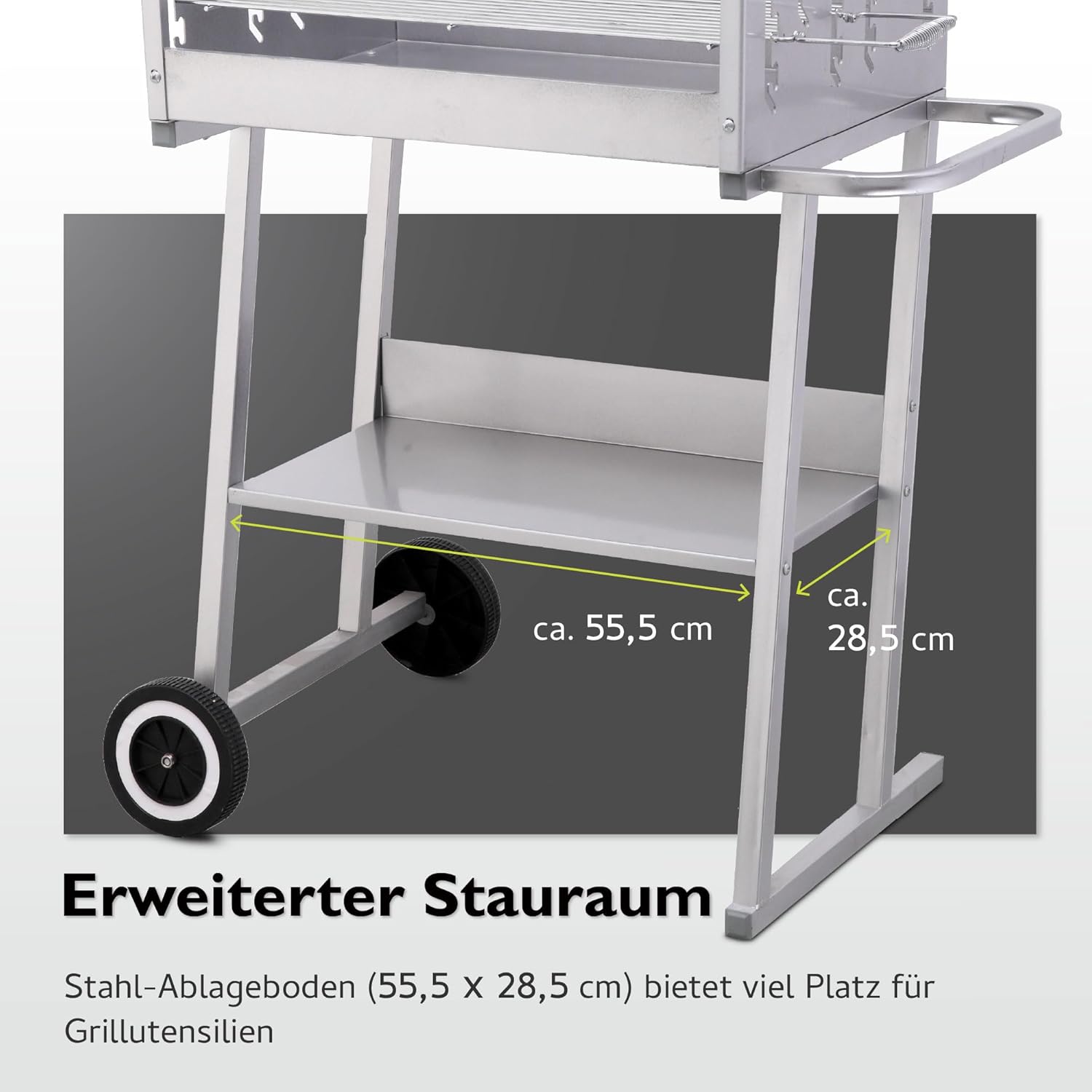 tepro Pasadena 1030 Holzkohlengrill – Großer BBQ‑Trolley mit ca. 58×41 cm Grillfläche, windstabilem Windschutz & 2 verchromten, höhenverstellbaren Grillrosten 5 tepro Pasadena 1030 Holzkohlengrill – Großer BBQ‑Trolley mit ca. 58×41 cm Grillfläche, windstabilem Windschutz & 2 verchromten, höhenverstellbaren Grillrosten – Bild 5
