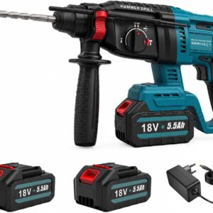 Akku Bohrhammer SDS Plus, Kompatibel mit Makita 18V Akku, 3-in-1 Modus