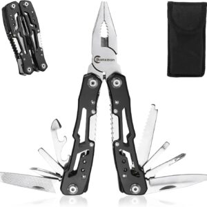 Multitool Werkzeug mit Zange, 13 in 1 Zange Schraubendreher Messer Säge usw, Multi-Tool für Freien Camping Angeln, Outdoor Mini Werkzeug Ideal Geschenke für Frauen Männer