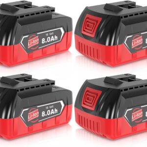 4X 8000mAh GBA Ersatzakku für Bosch Akku 18V 8ah kompatibel für Bosch Professional 18V System Akku-Werkzeuge Nicht kompatibel mit grünen Werkzeugen