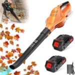 Akku Laubbläser mit Akku 2000 Ah und Ladegerät, Akku-Gebläse/Luftbesen, Leichter Akku-Laubbläser, kompakter Akku Gebläse für Laub, Staub, Garten und Haushalt